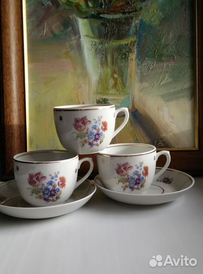 Чайные пары, чашка дфз Вербилки СССР фарфор