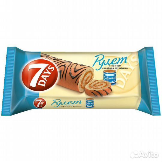 Рулет 7 Days Бисквитный Варёная Сгущенка 300 г