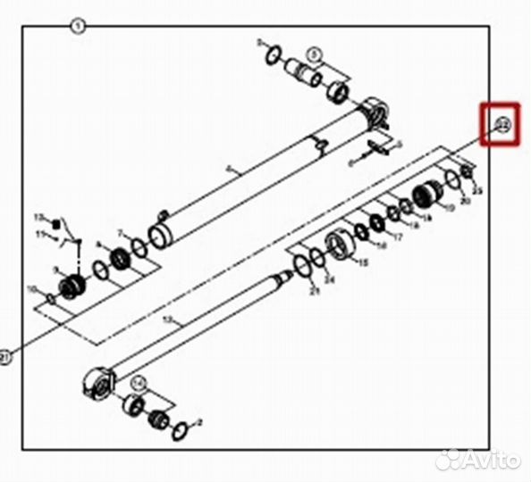 Ремкомплект г/ц выдвижении опор Hidromek