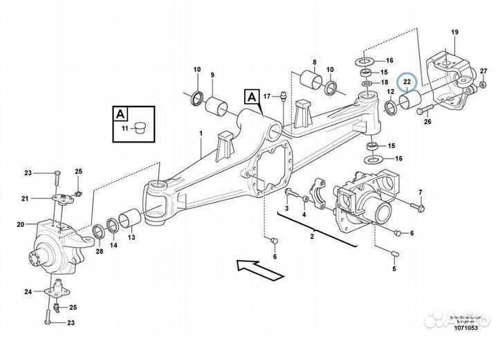 ER125390 Втулка полуоси для экскаватора погрузчика
