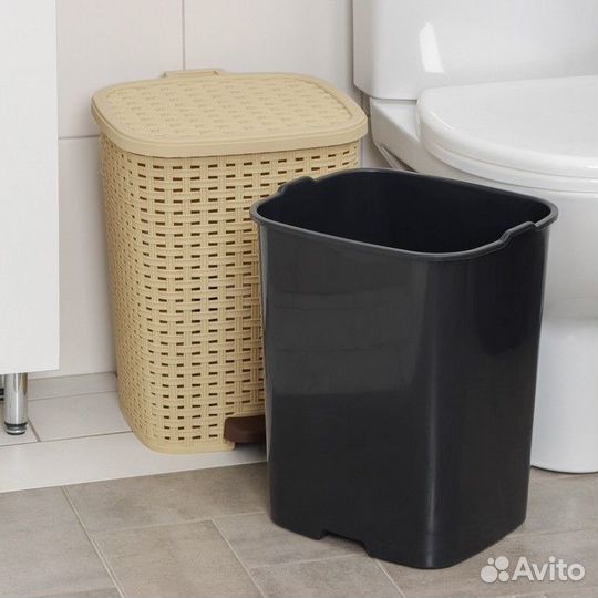 Ведро для мусора с педалью 'Плетёное', 26 л, цвет