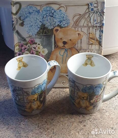 Набор 2 кружки и поднос