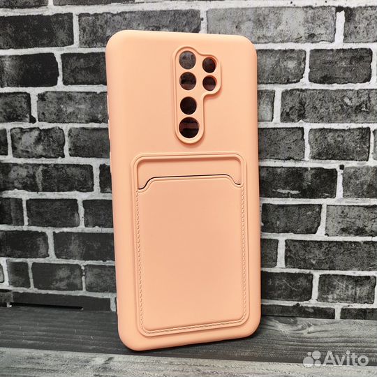 Чехол для xiaomi redmi note 8 pro с кармашком роз