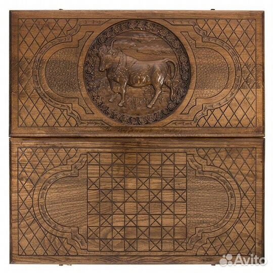 Нарды резные Знак Зодиака Телец 62 х 64 см бук Армения 62637