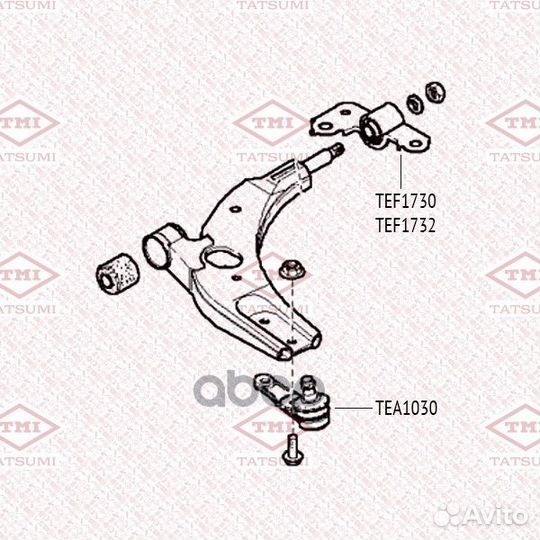 Опора шаровая перед прав лев tatsumi TEA1030 TE