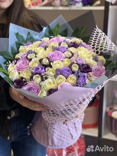 Цветы 101 роза стабилизированые с доставкой букет