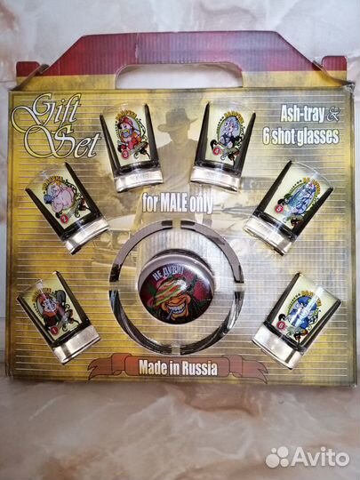 Подарочный набор - 6 стопок и пепельница