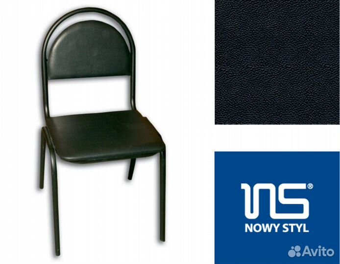 Стул на раме Севен Seven V-14 черный кожзам