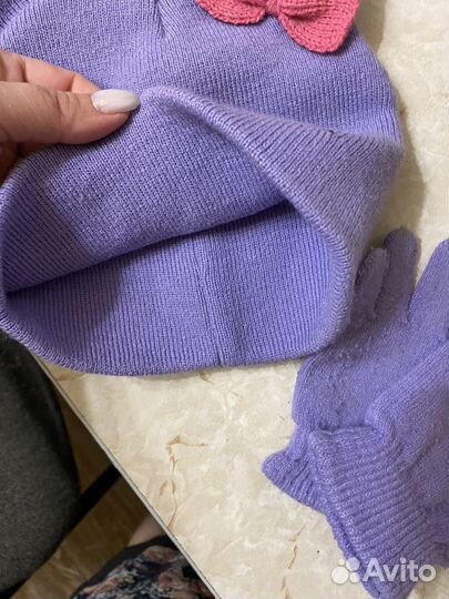 Комплект шапка, перчатки 3-4 года