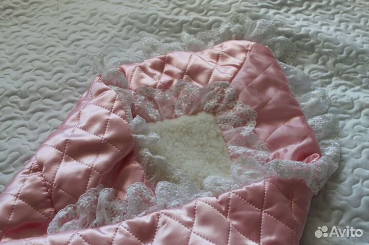 Конверт одеяло на выписку зимний для девочки