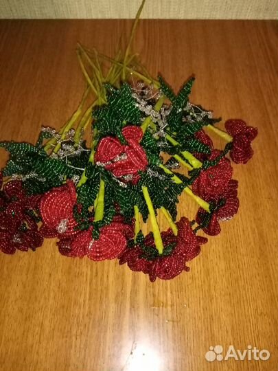 Розы из бисера