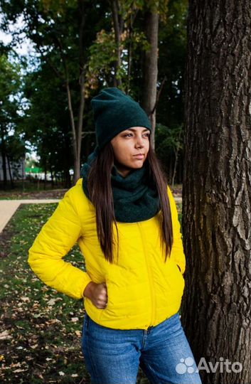 Шапка и снуд демисезонные /зима из ангоры