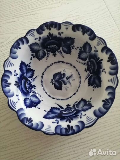 Ваза для фруктов Летняя, Гжель