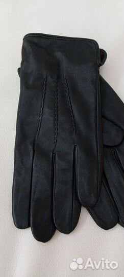 Перчатки мужские из лайковой кожи на флисе