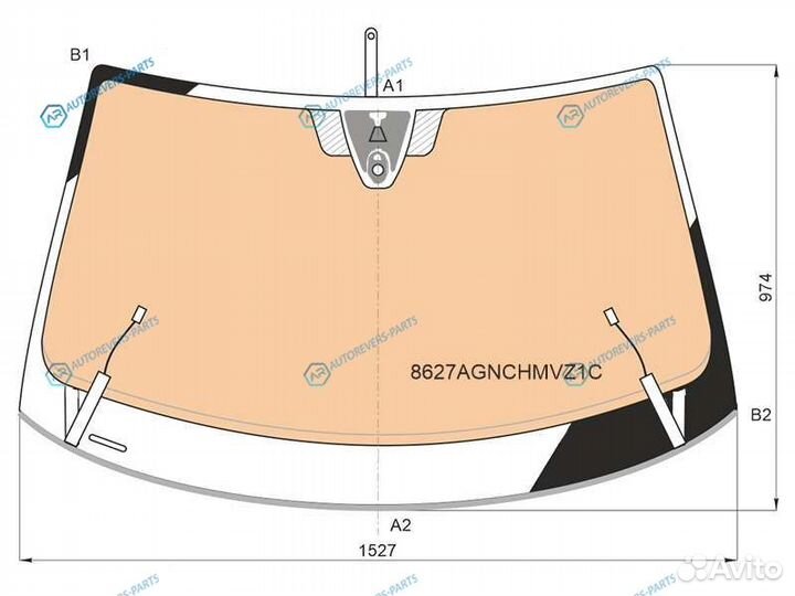 8627agnchmvz1C Стекло лобовое с полным обогревом +
