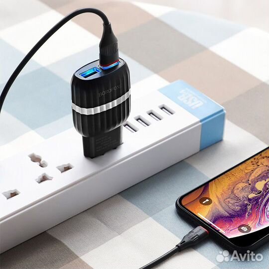 Зарядное устройство borofone BA24A Vigour 2*USB +