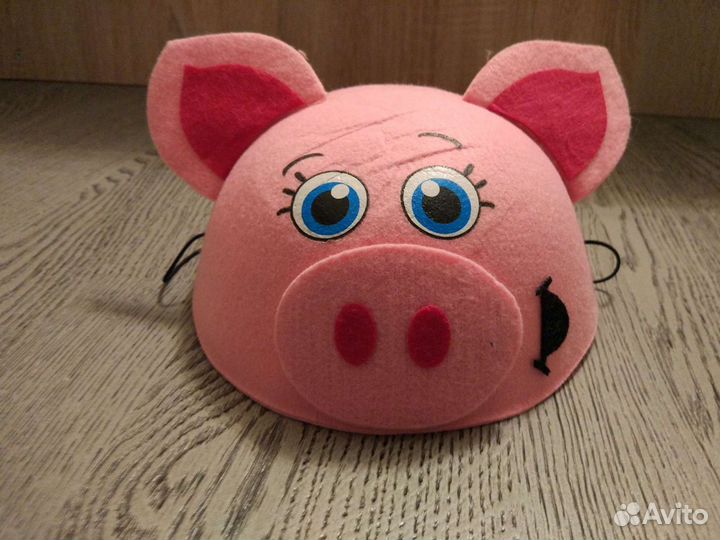 Карнавальная шапка детская поросенок/рога козы