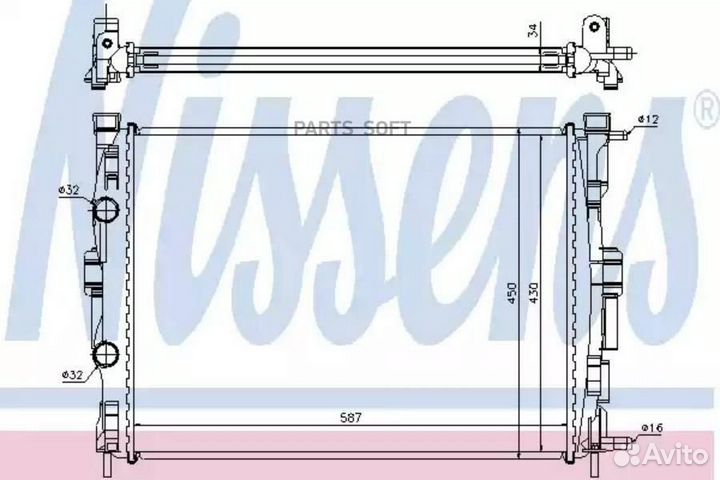 Радиатор двигателя renault megane 1.9 dCi 02