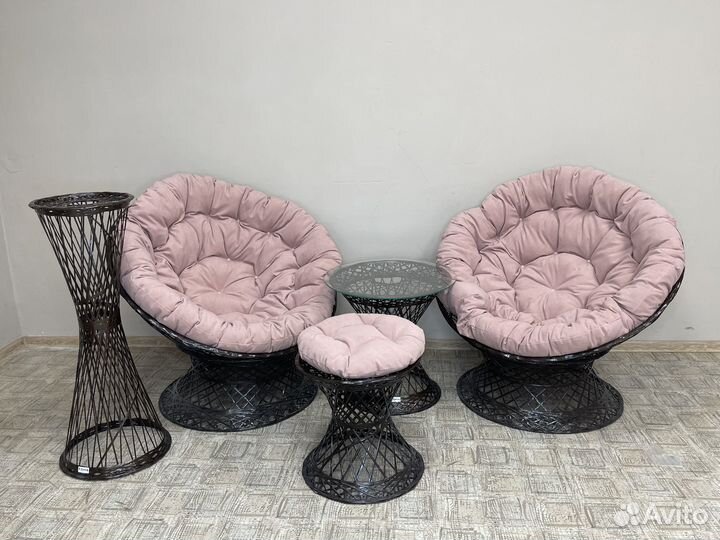 Плетеные столы, стулья, диваны, пуфы, кресла