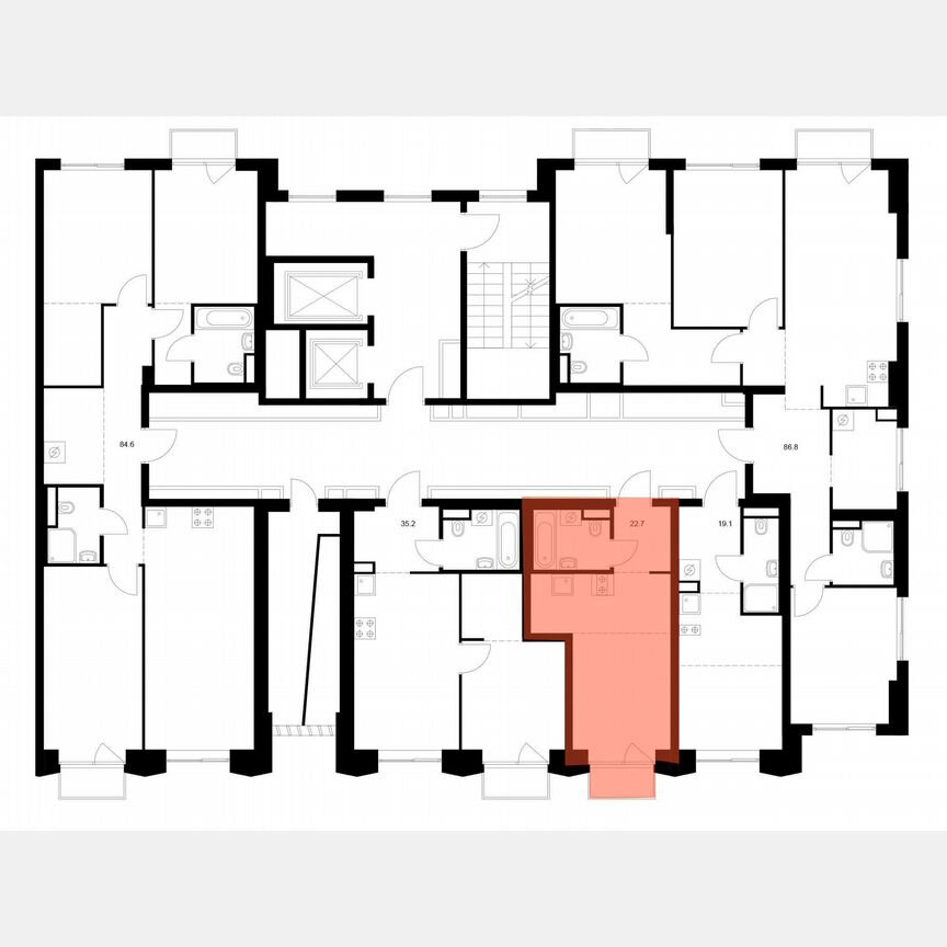 Квартира-студия, 22,7 м², 10/13 эт.
