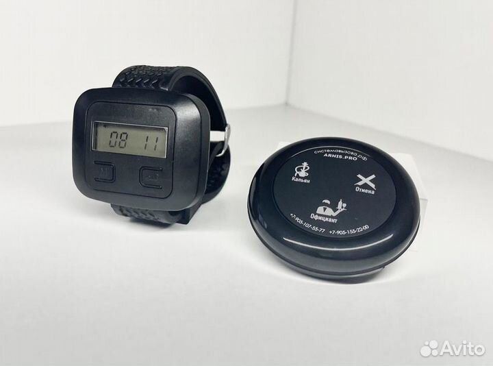 Комплект: часы официанта, кнопка вызова официанта