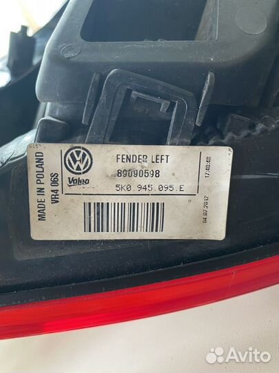 Оригинальные задние фонари valeo на VW Golf 6