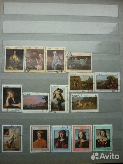 Почт. марки: флора, фауна, живопись