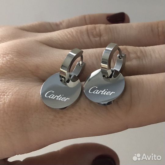 Серьги стиль Cartier Картье