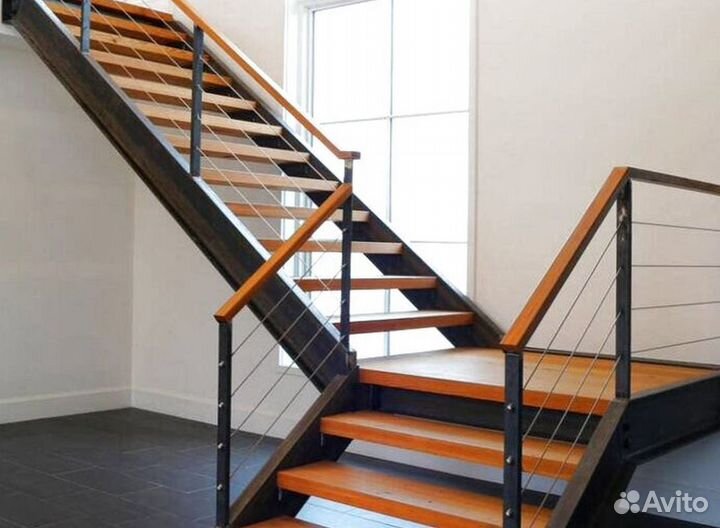 Лестница прямая дизайн 4538