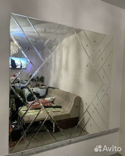 Зеркало стекло фацетом