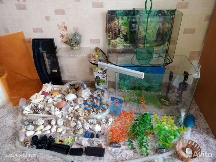 Aguael Fan 1+ Фильтр Декор Свет Ракушки Камни