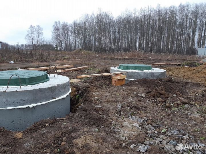 Установка септиков из бетонных колец под ключ