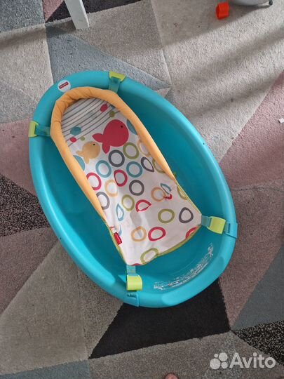 Ванночка для купания с горкой гамаком Fisher Price