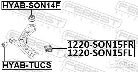 Опора шаровая hyundai sonata 14/tucson 15- прав