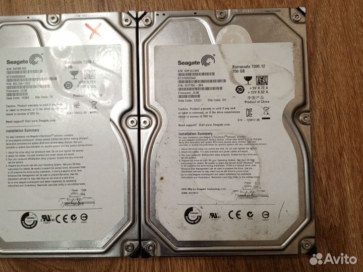 5 нерабочих жестких дисков Seagate barracuda