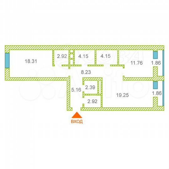 2-к. квартира, 83,1 м², 7/10 эт.