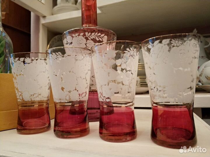 Набор графин и стопки антик