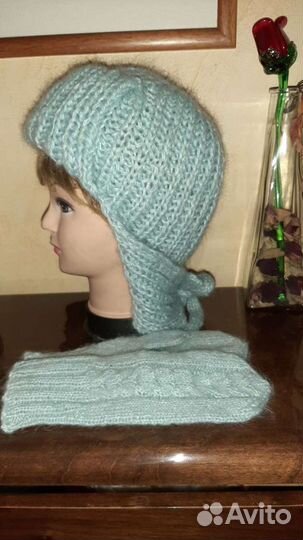 Шапка ушанка женская и варежки