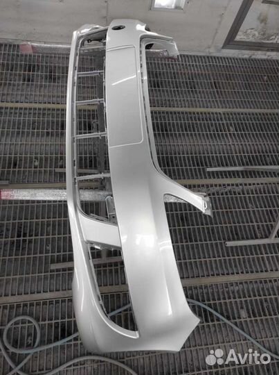 Фабия fabia бампер передний цвет серебро