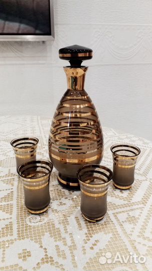 Штоф графин стопки Bohemia 1960 годы Чехословакия