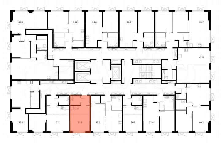 Квартира-студия, 20,1 м², 21/24 эт.