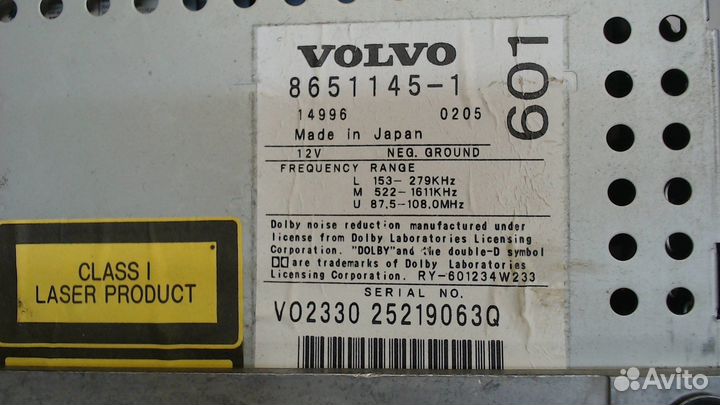 Магнитола Volvo S80, 2002