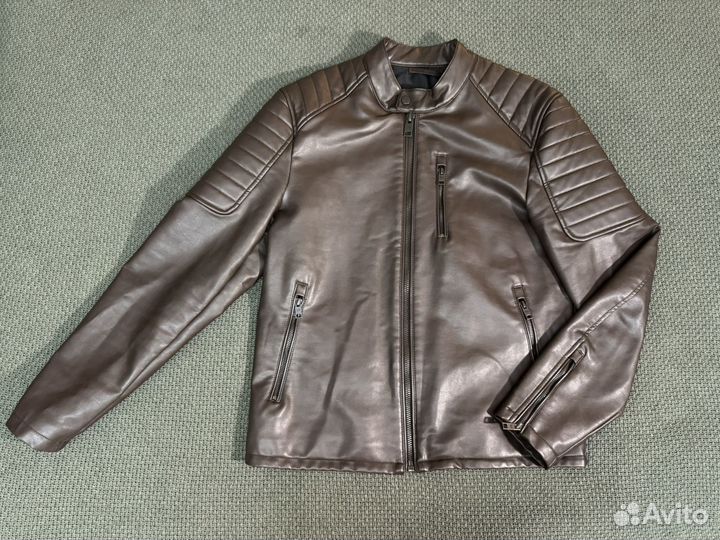 Кожаная куртка Mango man