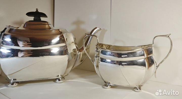 Серебряный чайный сервиз 3 предмета Англия 1931 г