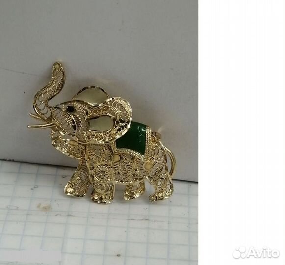 Золотая брошь 585 проба 14 карат с эмалью;6,3 грам