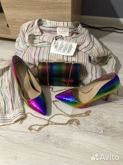 Туфли, рубашка, клатч
