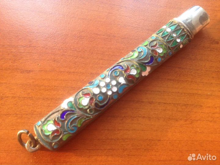 Карандаш футляр серебро 84 скань эмаль