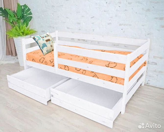 Кроватка софа эко берёза высокий борт для малыша