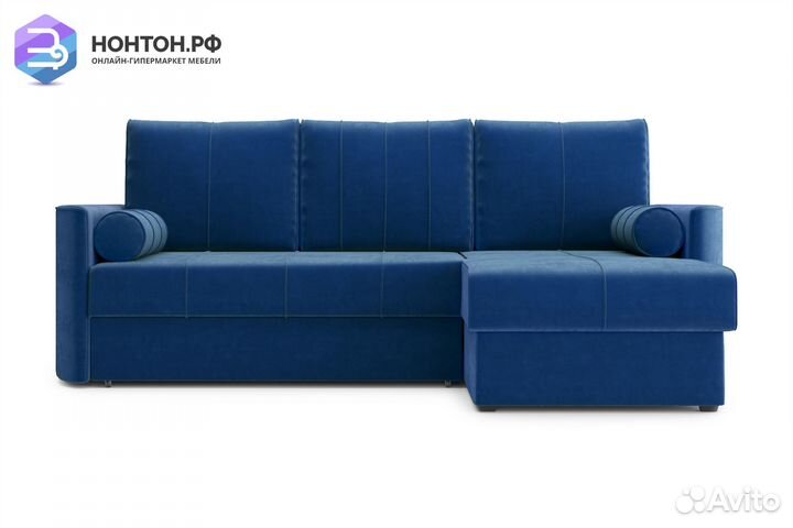 Диван угловой дельфин Колибри темно-синий