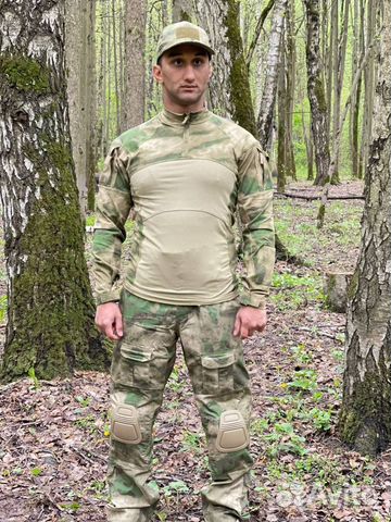 Костюм тактический с наколенниками,мох
